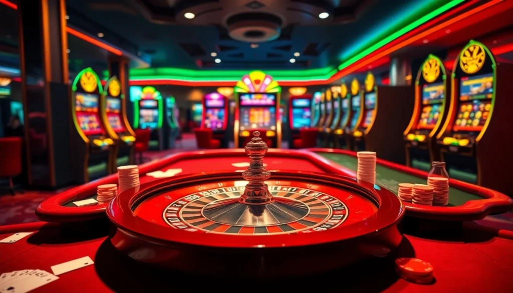 Experience the thrill of l444 betting with vibrant casino tables and slot machines.