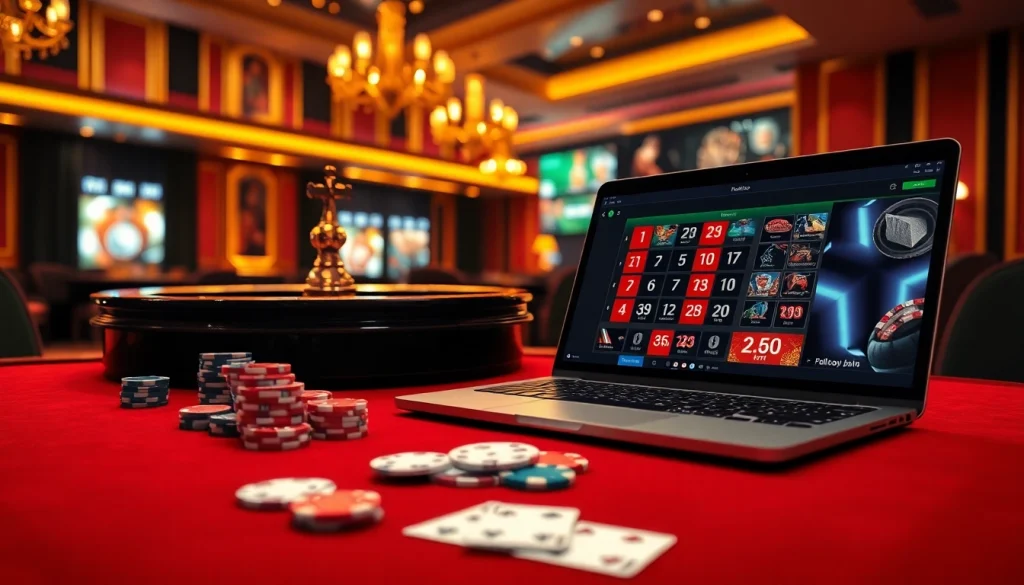 Engaging online gambling scene at nhà cái lv88 showcasing roulette and poker for an exciting gaming experience.