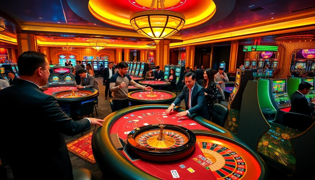Winning players at a luxurious casino illustrating https://shbet.law/ brand in an exciting gaming atmosphere.