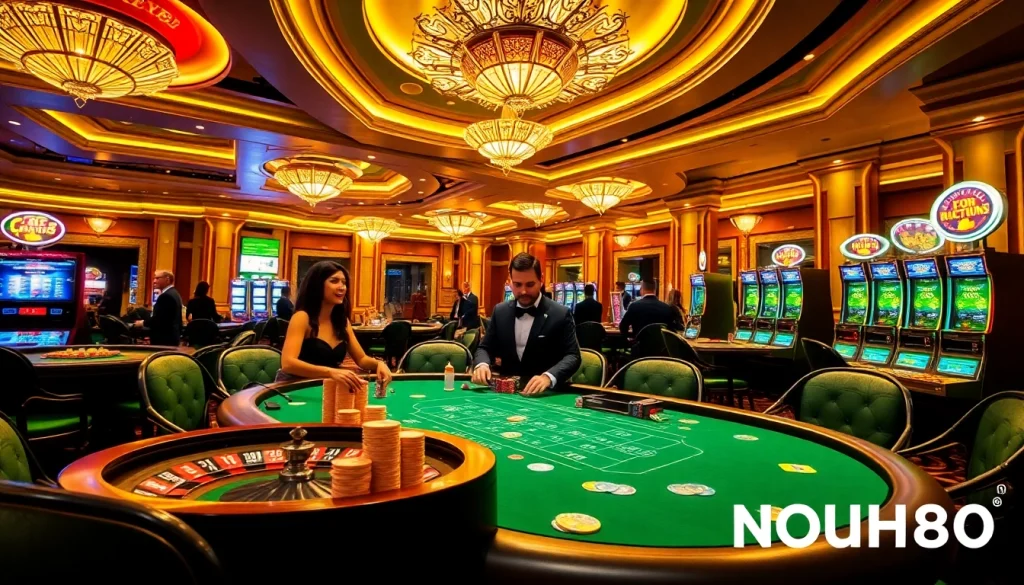 Experience excitement at NOHU90's luxurious casino with vibrant gaming action.