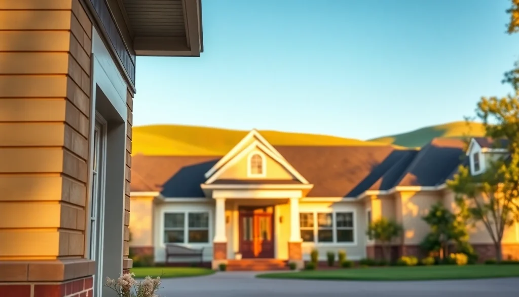 Showcasing the Winchester Foursquare Revival's architectural elegance and welcoming features in a serene landscape.