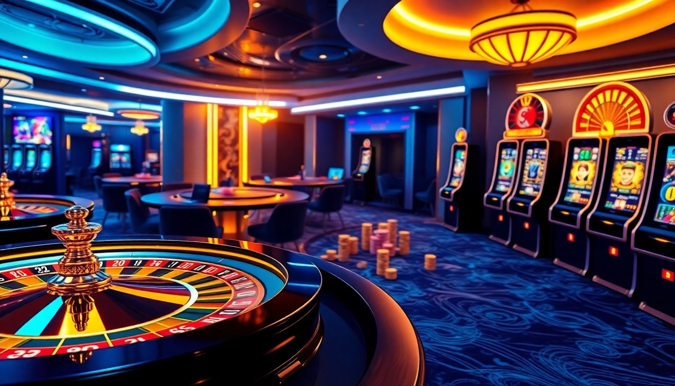 Experience the thrill of online gaming at QQ88 with vibrant casino tables and interactive elements.