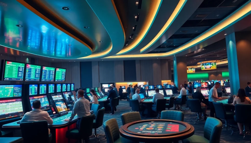 Shooting a prominent betting environment by 슈어맨 showcasing safety and excitement in a modern casino.