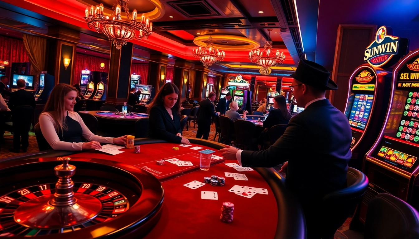 Enjoy thrilling action at a sunwin casino table with vibrant poker chips and an engaging dealer.