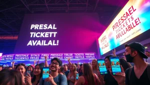 Excited fans at a presale event, showcasing vibrant atmosphere and anticipation