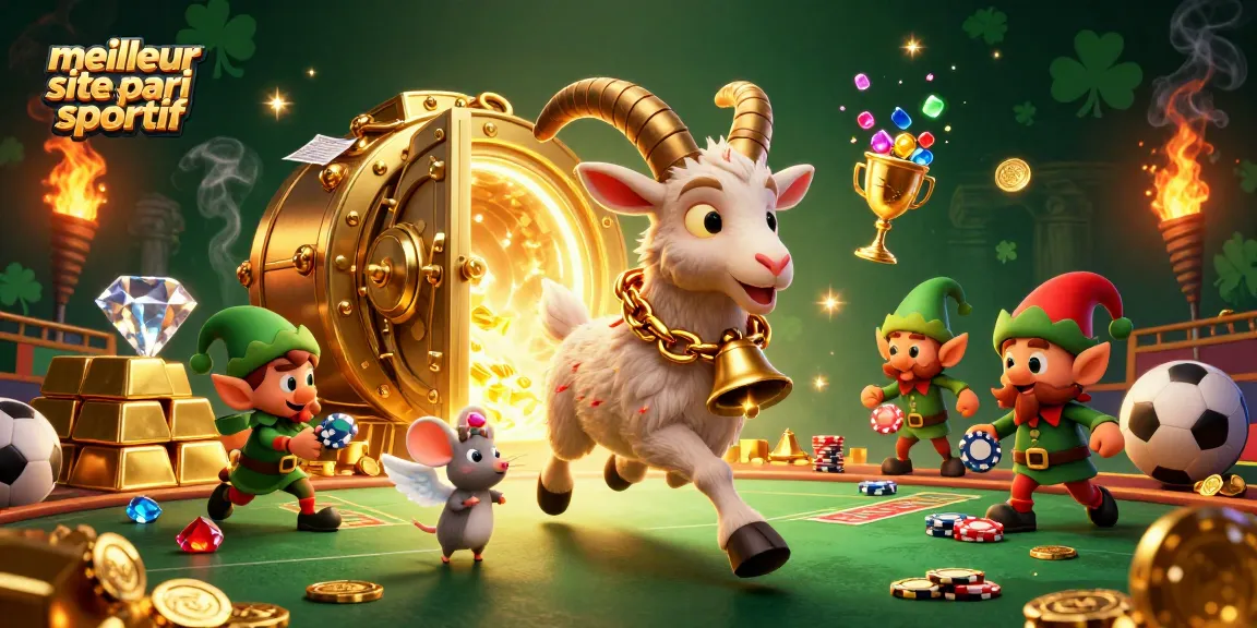 Le meilleur site de pari sportif dans un casino festif avec Krampus, souris ange, et gremlins.