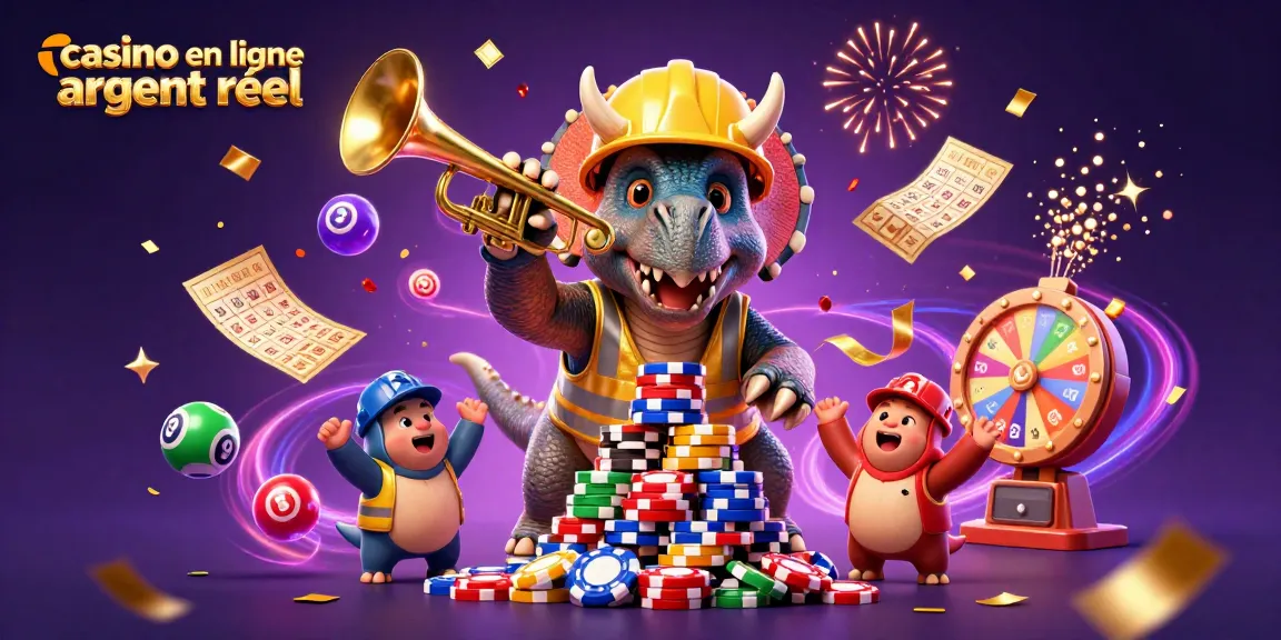 Jouer au casino en ligne argent réel avec des personnages colorés et des éléments de jeu.